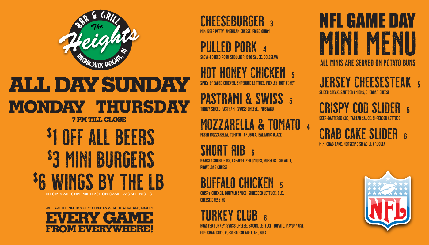 watching NFL football at Heights Bar & Grill Hasbrouck Heights NJ